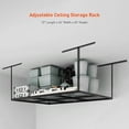 thumbnail image 2 of 96" x 36"x 40" Overhead Garage Storage Rack, 22''-40" Height Adjustable Metal Ceiling Storage Organization System, 600lbs Weight Capacity, Black, 2 of 8