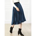 thumbnail image 2 of INSPIRE CHIC Jupe Midi Évasée Plissée en Velours à Taille Haute Élastique pour Femme, 2 of 6