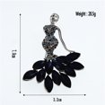 thumbnail image 3 of Broche de Mode Élégante Double Usage Cristal Sirène Forme Collier Broche en Strass Épingle à Revers avec Chaîne, 3 of 10