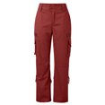 thumbnail image 1 of LUOGENLI Pantalon Décontracté pour Femme Pantalon Rétro Français à Jambe Grand pour Femme Poche Décontracté Ample à Jambe Droite Pantalon de Travail pour Femme Pantalon Décontracté pour Femme Taille Élastique Rouge P, 1 of 4