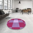 thumbnail image 4 of Ahgly Company Tapis d'Intérieur Lavable à la Machine, Carré, Transitionnel, Rose Limonade Rose, Tapis de Zone, 7 Pieds Carré, 4 of 7