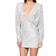 thumbnail image 4 of Pisexur Robes pour Femmes Robe de Cocktail à Col en V Profond Robe de Soirée à Paillettes de Mode Robe de Boîte de Nuit de Fête Tunique Dos Ouvert Robes de Retour à la Maison Robe Élégante pour Invitée de Mariage Robe Midi, 4 of 6