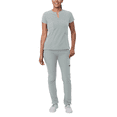 thumbnail image 1 of Adar Addition Go-Higher Scrub Set For Women - Notched V-Neck Scrub Top & Skinny Cargo Scrub Pants, 1 of 7