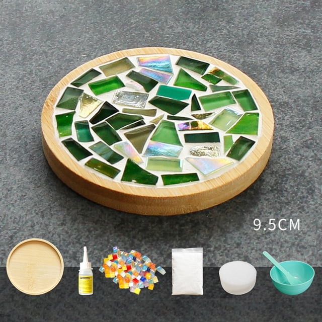 Adult DIY Craft Kit for Handmade Glass Tile Wooden Art Projects and Home