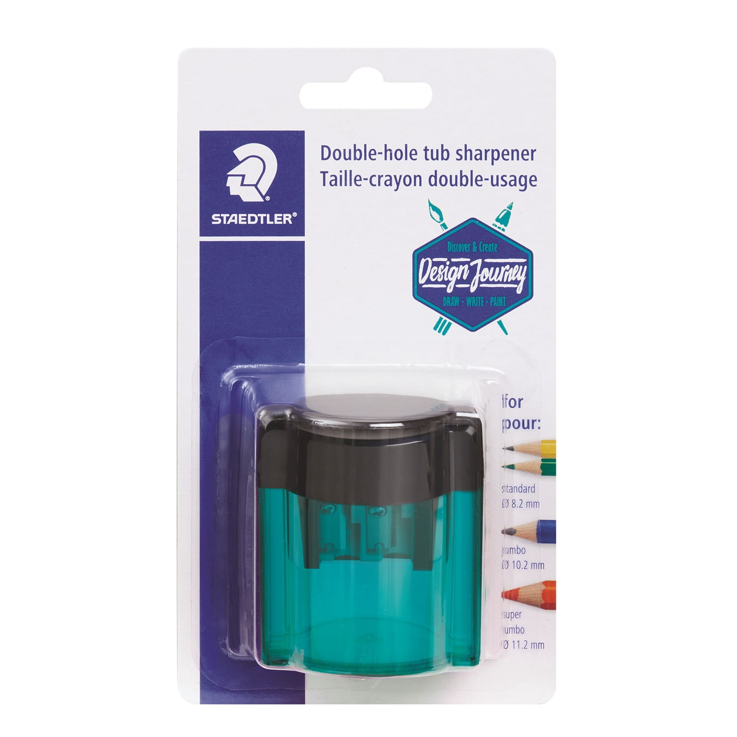 Staedtler Manual pencil Metal Sharpener - 2 Holes with Hinged Lid, 1pc