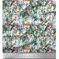 thumbnail image 1 of Soimoi Polyester Crepe Fabric Leaves & Cartoon Animals Jungle Decor Fabric Printed Yard 52 Inch Wide, 1 of 3