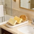 thumbnail image 4 of CaiYueKe Soap Dish Organizer with Drain, Bathroom Kitchen Sink Storage Rack, Plastic Soap Holder Tray for Soap Sponge Scrubber, Bear Ear Design Countertop Organizer, 4 of 7