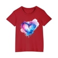 thumbnail image 2 of EGNMCR T-Shirts & Blouses à Manches Courtes Col Rond pour Tout-Petits Garçons Filles Coton Mode Mignon Col Rond Imprimé Tee Manches Courtes Girl Blouse, 2 of 5
