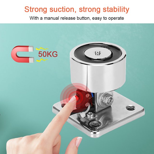 Support de Porte, Acier Inoxydable Forte Aspiration Support de Porte Électromagnétique, avec Chaîne de Sortie de 9,8 Pouces Double Portes pour Feu Porte Simple