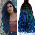 thumbnail image 2 of Mèches de Couleur, Extensions de Cheveux à Cinq Pinces, Pièce de Perruque Bouclée, Rideau pour Cheveux, 2 of 4