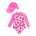 thumbnail image 1 of Girls Rash Guard Swimwear Cute Long Sleeve Sun Protection Bathing Suit 18-24 Months, 1 of 7