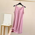 thumbnail image 3 of Wdfiry Nuisette pour Femmes en Modal Grande Taille Sans Manches Débardeur Robe de Nuit Couleur Unie Décontractée Froncée Longue Robe de Nuit Tenue d'Intérieur, 3 of 7