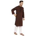 thumbnail image 2 of Atasi Indian Solid Kurta Pajama Set For MensMandarin Collar Casual Long-Wear Kurta, 2 of 7