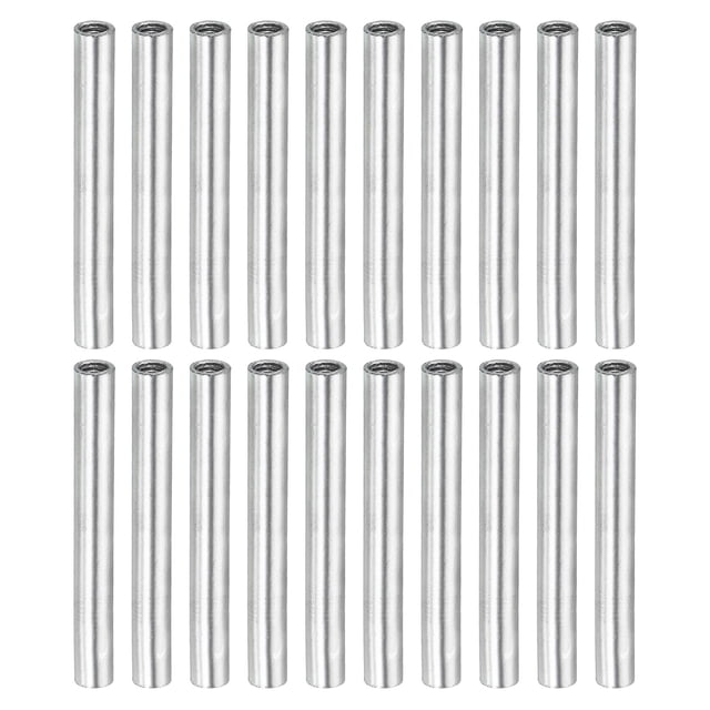 Unique Bargains Round Coupling Nut M4x0.7mm 45mm Threaded Sleeve Connector Rod Bar Stud Tube 20 Pack