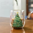 thumbnail image 1 of Festive Glass Coffee Mug Christmas Tree Design 380ml Holiday Milk Cup Unique Seasonal Beverage Container, 1 of 6