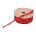 thumbnail image 1 of DIY Flocked Ribbon Christmas Decoration Craft Ribbon for Gift Wrapping Tree Wreath Holiday Festive Party Wedding Home Decor Luxury Easy Cut Textured Ribbon, 1 of 9