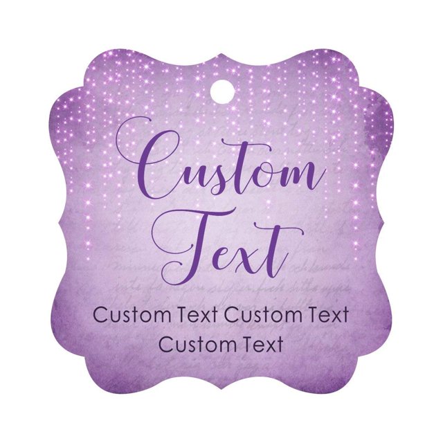 Darling Souvenir Personalized Paper Hang Tags Custom Text Wedding Party Gift Favor Tags -Stary Mauve Purple-50 Tags
