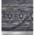 thumbnail image 1 of Soimoi Poly Georgette Fabric Leaves & Floral Block Print Fabric by The Yard 52 Inch Wide, 1 of 3