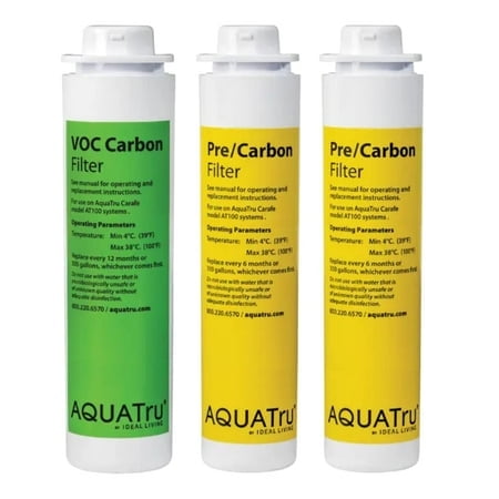 AquaTru Carafe | Replacement Filters for AT100 Countertop Water Purifier | One-Year Carafe Filter Combo Pack