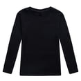 thumbnail image 1 of PMVFHDE T-Shirt à Manches Longues pour Enfants Garçons Filles Automne Printemps Col Rond T-Shirt Tops, Noir, 8-9 Ans, 1 of 4