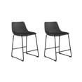 thumbnail image 1 of Signature Design by Ashley Centiar 24" Counter Height Modern Bucket Barstool Set of 2, Black, 1 of 2