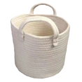 thumbnail image 1 of Panier Rond en Coton Blanc avec Poignées, 1 of 1