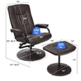 thumbnail image 4 of Costway Fauteuil Inclinable Pivotant à 360° en Cuir PVC, Fauteuil d'Appoint Lounge avec Ottoman, Brun, 4 of 9