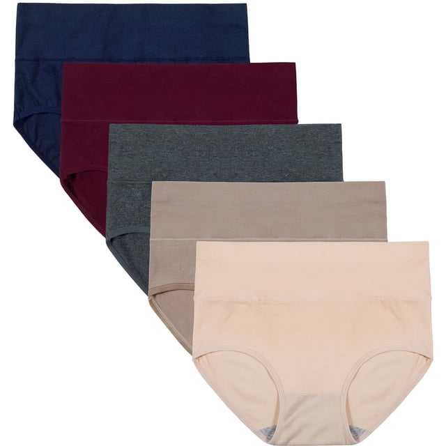 INNERSY Culottes pour Femmes en Coton, Taille Haute, Culottes Post-Partum, Lot de 5 (m, Fin de l'Automne)