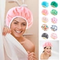 thumbnail image 1 of TopLLC Bonnet de Douche pour Femmes, Élastique et Réutilisable, Bonnet de Douche Imprimé Doublure de Couleur Ding Bonnet de Soins Capillaires Masque de Soins PE Bonnet de Maquillage Bonnet de Nuit, 1 of 2