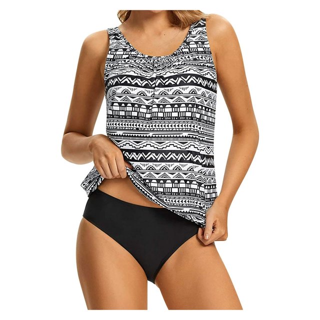 Women Tankini Swimsuit Tummy Control Top With Shorts Two Piece Bathing Suit