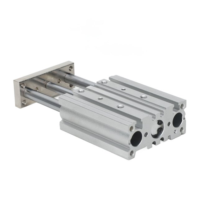 3 Rod Double Action Pneumatic Cylinder With Guide SMC Type Mechanical Transmission Device 12mm Bore 40mm Stroke