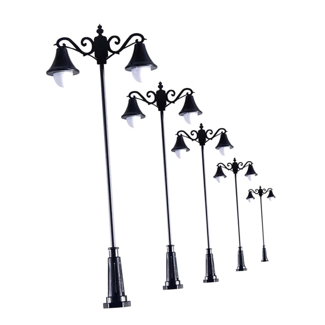 Ensemble de Lampadaire Rue Ahitecture Chemin de Fer Lumières DEL Aménagement Paysager 1:75