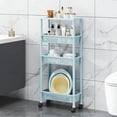 thumbnail image 1 of Étagère de Rangement en Plastique Roulante avec Roues, Chariot à Étagères Multicouches pour Cuisine, Salle de Bain, Chambre, Garde-Robe, Rangement, 1 of 6