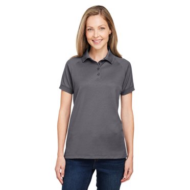 Harriton M208W Ladies' Charge Snag and Soil Protect Polo - DARK CHARCOAL - XS