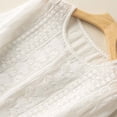 thumbnail image 3 of Kcodviy Blouse Vintage Brodée en Lin à Volants T pour Femmes Chemise pour Femmes Décontractée Haut pour Femmes Coupe Ample Haut Tunique pour Femmes Chemisiers et Hauts pour Femmes Hauts de Robe pour Femmes, 3 of 5
