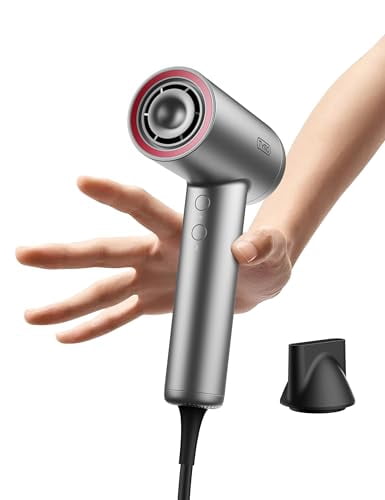 TYMO Ionic Hair Dryer, Professional Hair Blow Dryer with 110000 RPM Brushless Motor for Fast Drying, Lightweight Compact Hairdryer with Nozzle, Low Noise, 4 Temps & 3 Sp