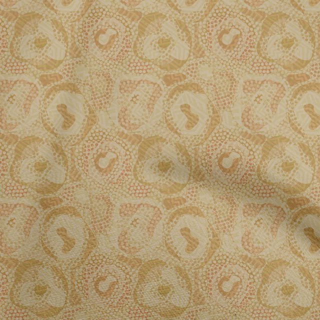 oneOone Cotton Poplin Light Brown Fabric Abstracts Sewing Material Print Fabric By The Yard 56 Inch Wide