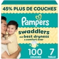 thumbnail image 2 of Pampers Swaddlers Couches, Taille 7 (26-50 lbs), Absorbantes, Garde Bébé au Sec et à l'Aise, Couche pour Bébé Jetable Sans Danger pour la Peau, 2 of 27