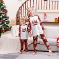 thumbnail image 4 of TIMIFIS Pajamas Famille Noël pour Hommes Hommes Père Noël Renne avec Lettre Col Rond Haut et Pantalon Long à Carreaux Rouges Tenue de Détente Ensembles Noël Pajamas Assortis, 4 of 7