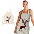 thumbnail image 3 of 1 Pce Parent Adulte la Famille Cuisine Noël Imprimé Lin Tabliers de Famille, 3 of 3