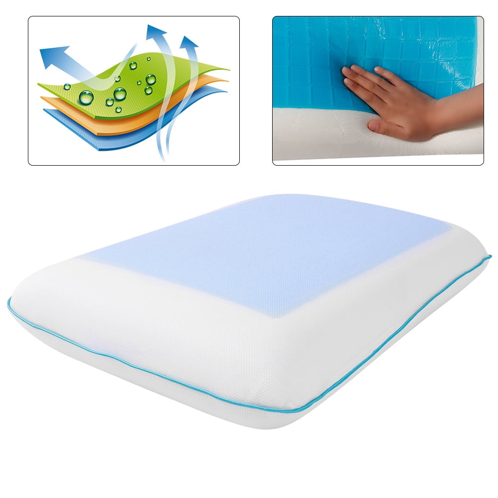 Domqga Soft Cool Gel Memory Foam Sleeping Pillow Neck Care Rest Breathable Cushion,Memory Pillow, Gel Pillow
