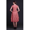 thumbnail image 3 of Bimba Orange Leaves & Ranunculus Floral Printed Knee Length Ladies Sleeveless Holiday Wear Tank Dress-X-Small, 3 of 6