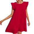 thumbnail image 1 of Kcodviy Robe d'Été Évasée Fraîche et Douce pour Femme, Robe de Couleur Unie, Robe Maxi Décontractée pour Femme, Jupe Décontractée, 1 of 5