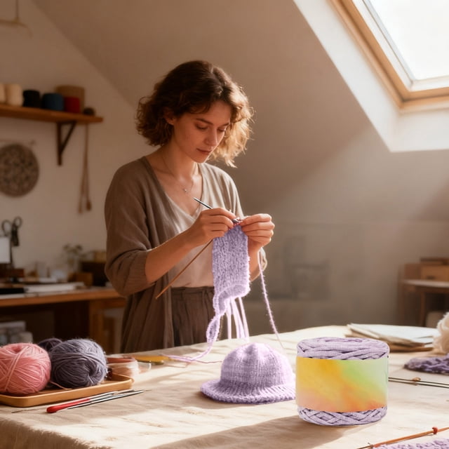 DIY Knitting Project Yarn for Crochet and Home Craft - Glow in the Dark Reactive Polyester Fiber for Beginners