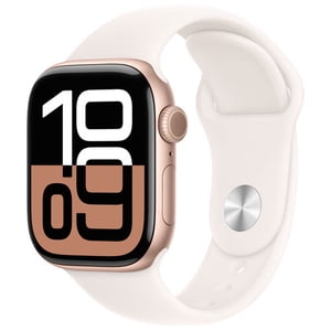 Rénové (bon) - Apple montre Series 10 (GPS) 42mm Boîtier en aluminium or rose avec bande de sport Blush - Moyenne/Grande