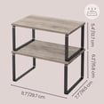 thumbnail image 3 of SONGMICS Cabinet Organizer Shelf, Set of 2 Kitchen Counter Shelves, Kitchen Storage, Spice Rack, Stackable, Expandable, Metal and Engineered Wood, Ink Black and Heather Greige, 3 of 8