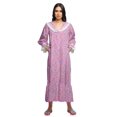 thumbnail image 3 of Moomaya Chemise de Nuit Maxi Boutonnée à Manches Longues Imprimée en Coton pour Femmes, 3 of 5