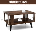 thumbnail image 4 of Costway Table Basse Rétro Mi-Siècle Table Basse avec Rangement Étagère Ouverte Salon, 4 of 10