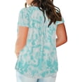 thumbnail image 4 of TIMIFIS Women's Plus Size Tunic Tops Summerhort Sleeve V Neck Blouses Ruffle Flowy Button Up T Shirts, 4 of 6