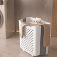 thumbnail image 2 of SLYNSHome Compact Laundry Basket,Plastic Collapsible Laundry Hamper Wall Mounted Portable Hanging Storage & Organization Container - White, 2 of 7